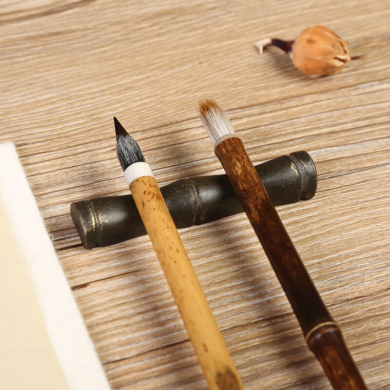 Metalen Paperweights Chinese Kalligrafie Paperweights Klassieke Bamboe Vormige Koperen Presse-papier Draagbare Papier Drukken Prop