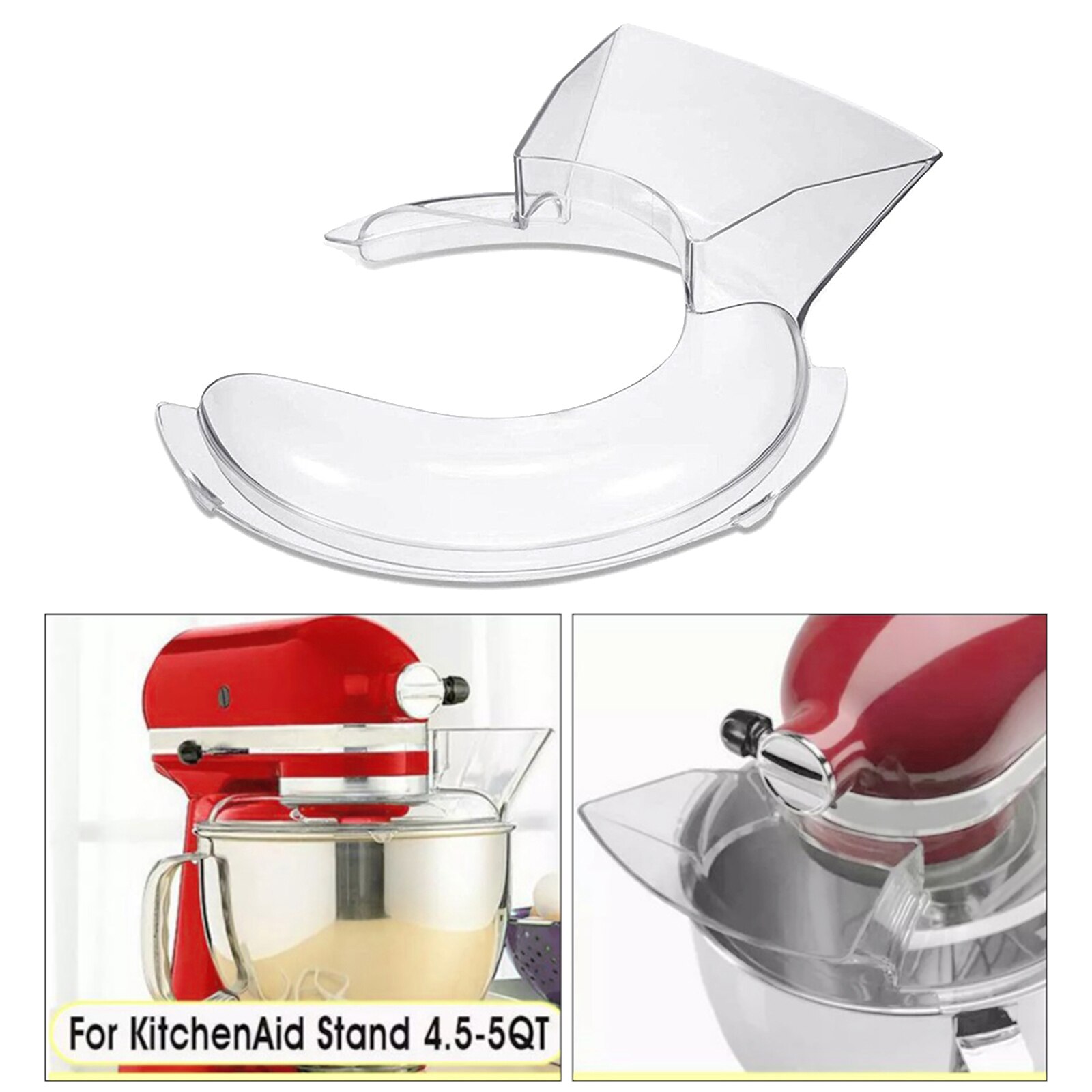 Pouring Shield for 4.5 and 5 Quart Tilt Head Stand Mixer Bowls 15x15.5cm