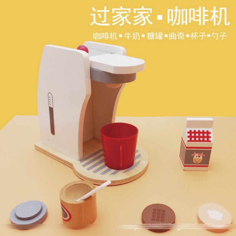 Haus spielzeug holz kaffee maschine frühstück kombination nachmittag Tee früHenne bildung Simulation spielzeug freundlicher Koch spielzeug