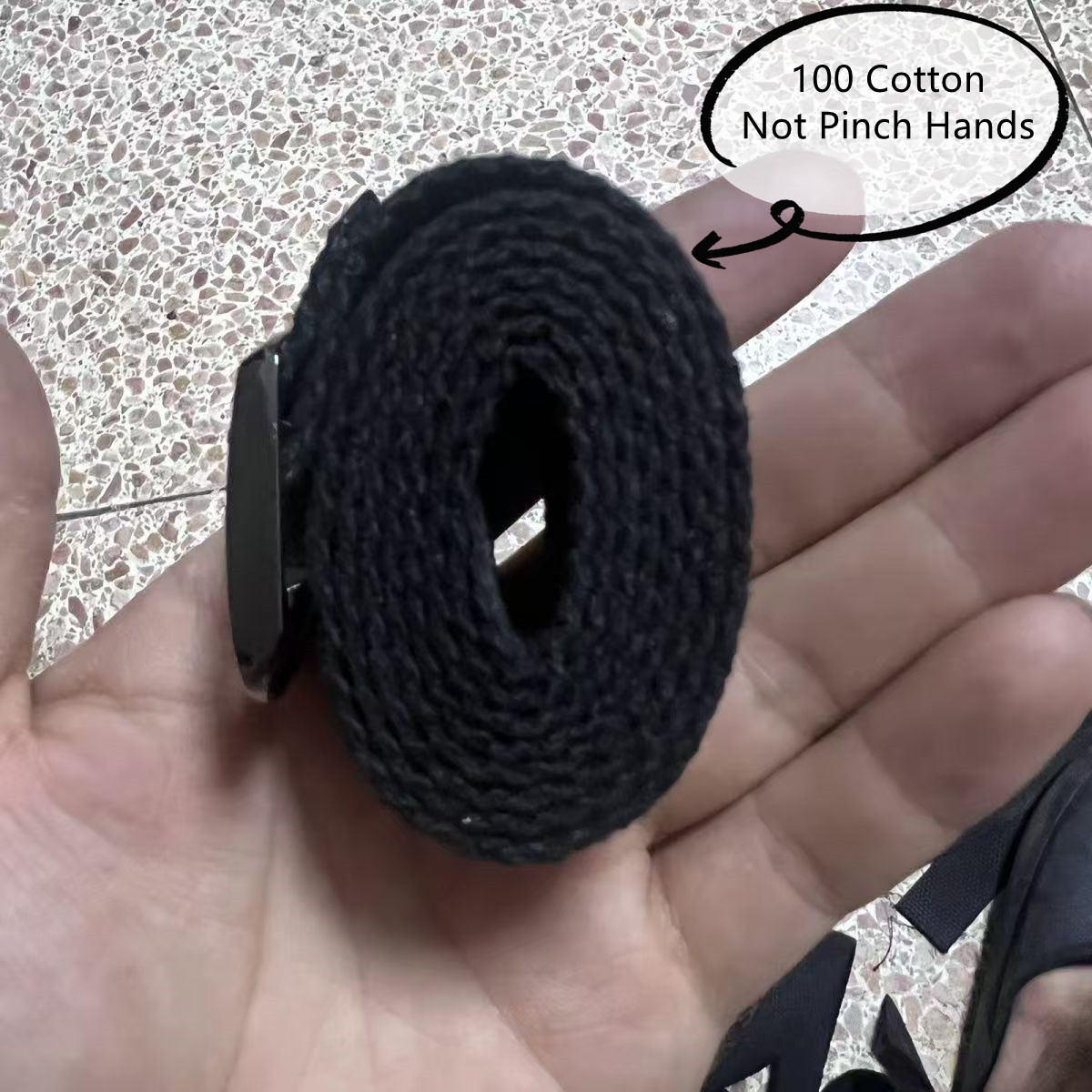 100 bomulls armbrytningsutrustning handledsgreppsbälte tum pronation män kraft styrketräning griptränare metallspänne: Grå
