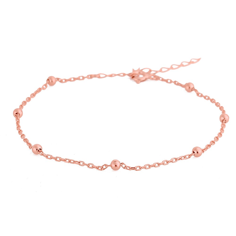 Elegante Rose Vergulde Vrouwen 925 Sterling Zilveren Sieraden Enkelbandje