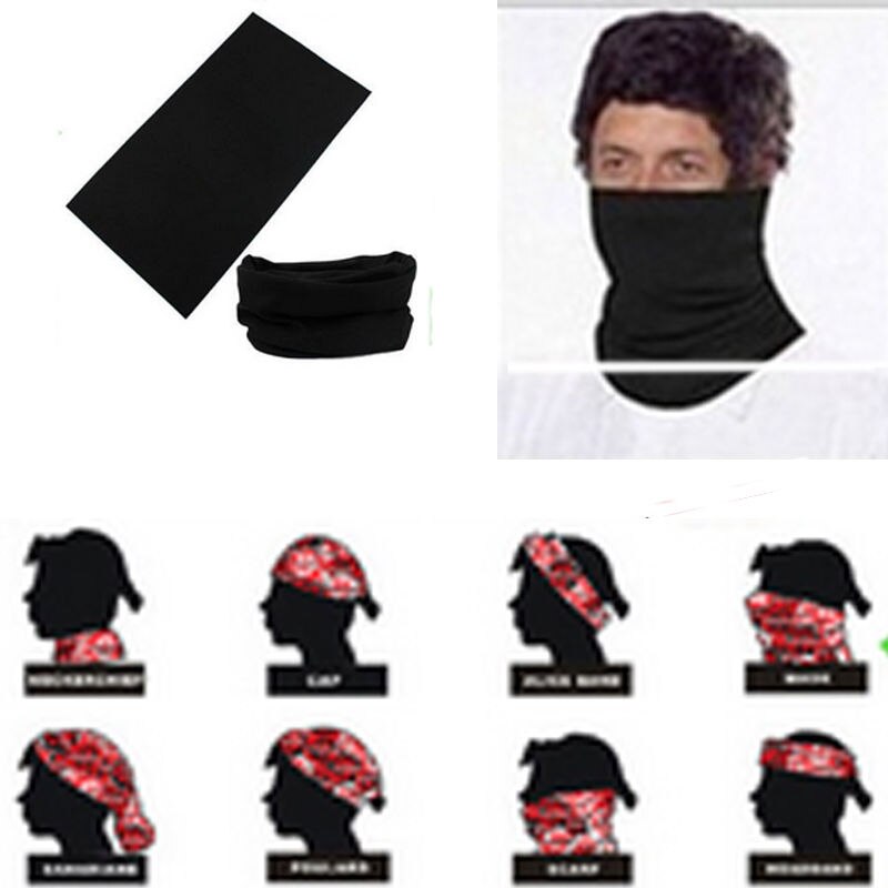 Multi Function Black Riding Bicycle Motorcycle Scarf Bandanas Variety Turban Hood Magic Headband Veil Head Scarves Ski Sport 1pc