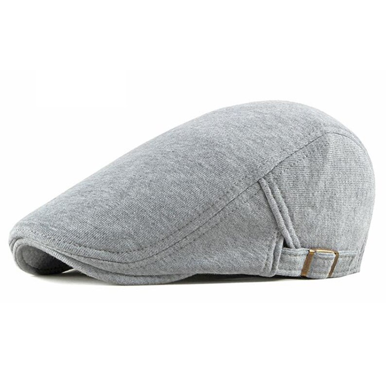 Vintage Mens Flat Ivy Cap Newsboy Gatsby Hat Women Pure Beret Hat Autumn Winter Warm Cotton Hat For Unisex: light grey
