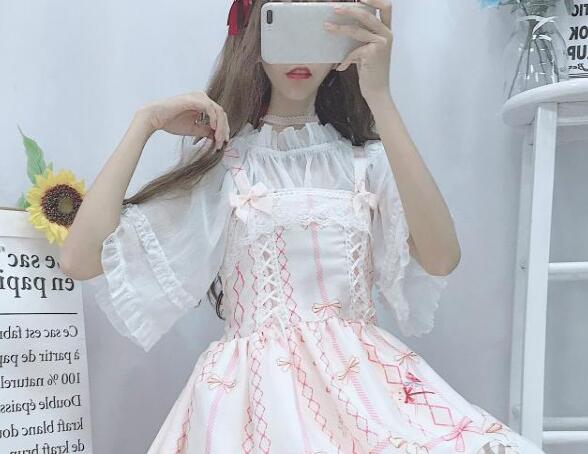 JSK-robe d'été Lolita à volants, robe falbala pour gâteaux, robe et blouse pour bonbons: blouse B