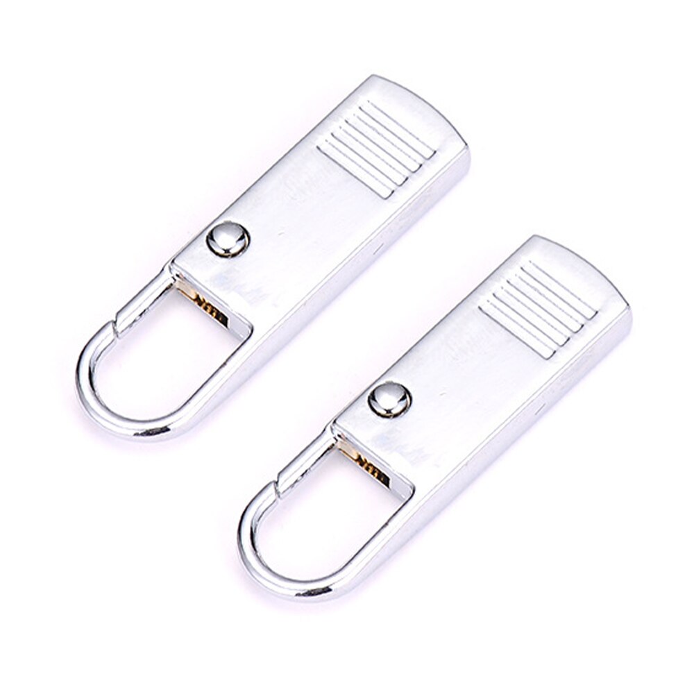 2Pcs Metalen Rits Rits Reparatie Kits Rits Pull Voor Rits Slider Naaien Diy Craft Naaien Kits Metal Zip: Silver large 2pcs