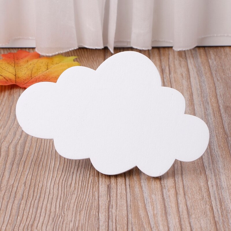 Colgador de ropa de madera con ganchos de nube para decoración de pared, colgante para dormitorio de niños