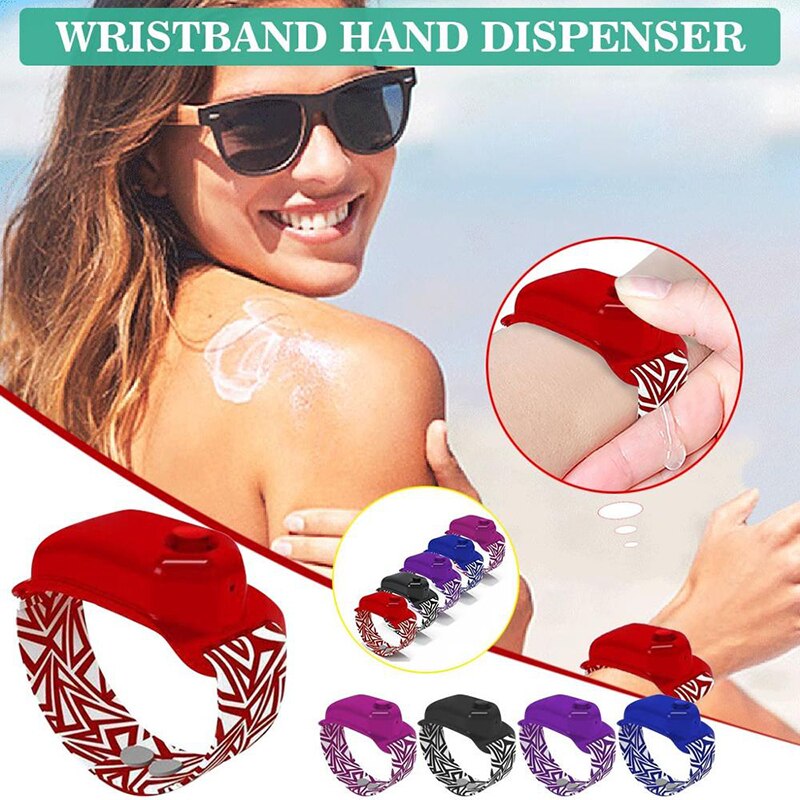 Hand Sanitizer Dispensing Portable Bracelet Wristband Wearable Hand Sanitizer Dispenser Pumps Soap Dispenser 10ML