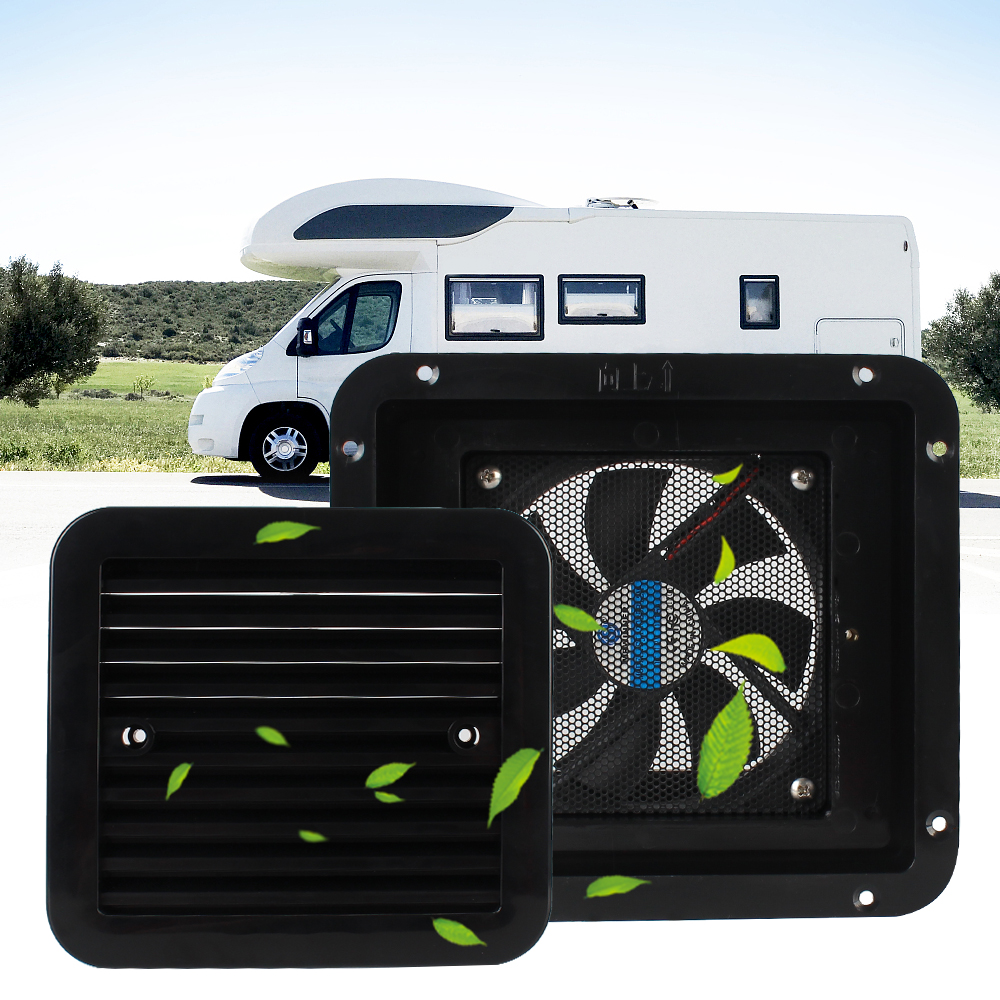 Sterke Wind Stille 12V Caravan Accessoires Ventilatie Uitlaat Ventilatoren Voor Rv Aanhangwagen Caravan Zijlucht Uitlaat Koelkast Vent Met Ventilator