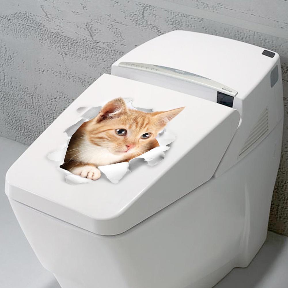 Śliczne 3D wymienny kot tapety dekorowanie toaleta wc salon naklejki dekoracyjne robić domu tło naklejki pcv tapety