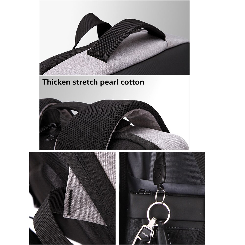 Men's reflective stripe multifunctional anti-theft backpack 15,6 inch laptop notebook usb travel bag backpack school bag for males