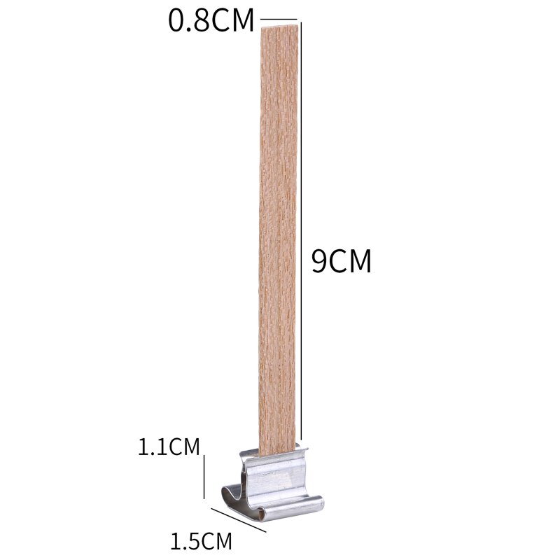6-13cm Wooden Candles Wick With Sustainer Tab Candle Wick Core For DIY Candle Making Supplies Handmade Soy Parffin Wax Wick: 9 x 80 mm
