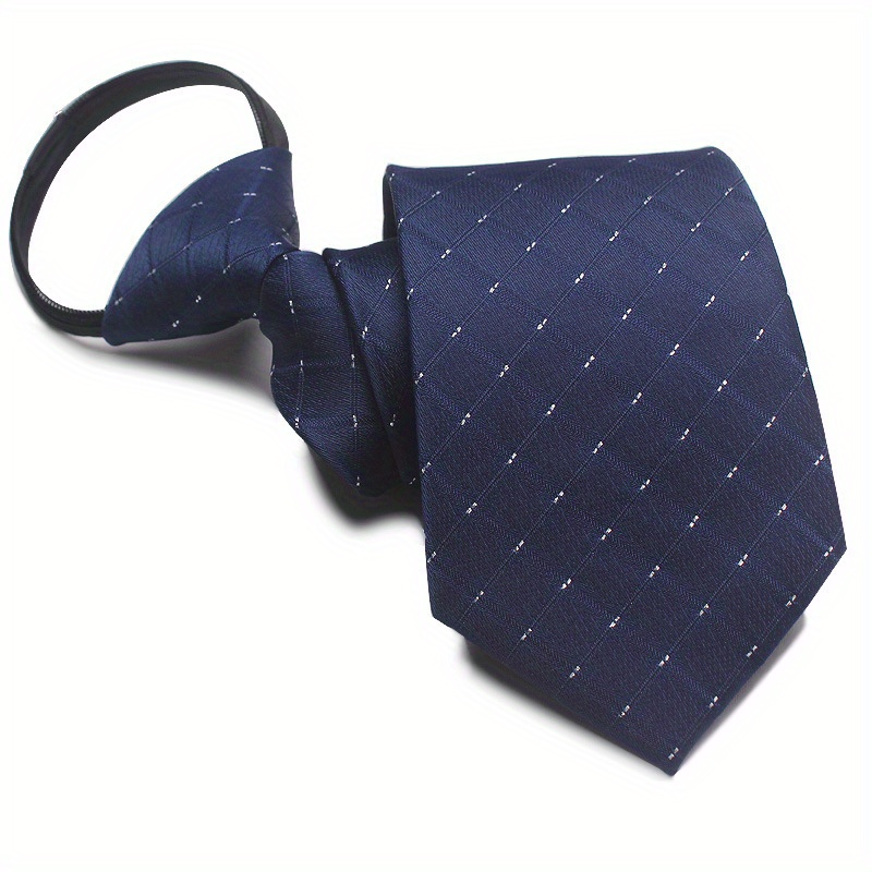Easy Pull Lazy Tie 1pc 7CM/2.75inch Convenient Tie Business Leisure Navy Blue Series: GRAY