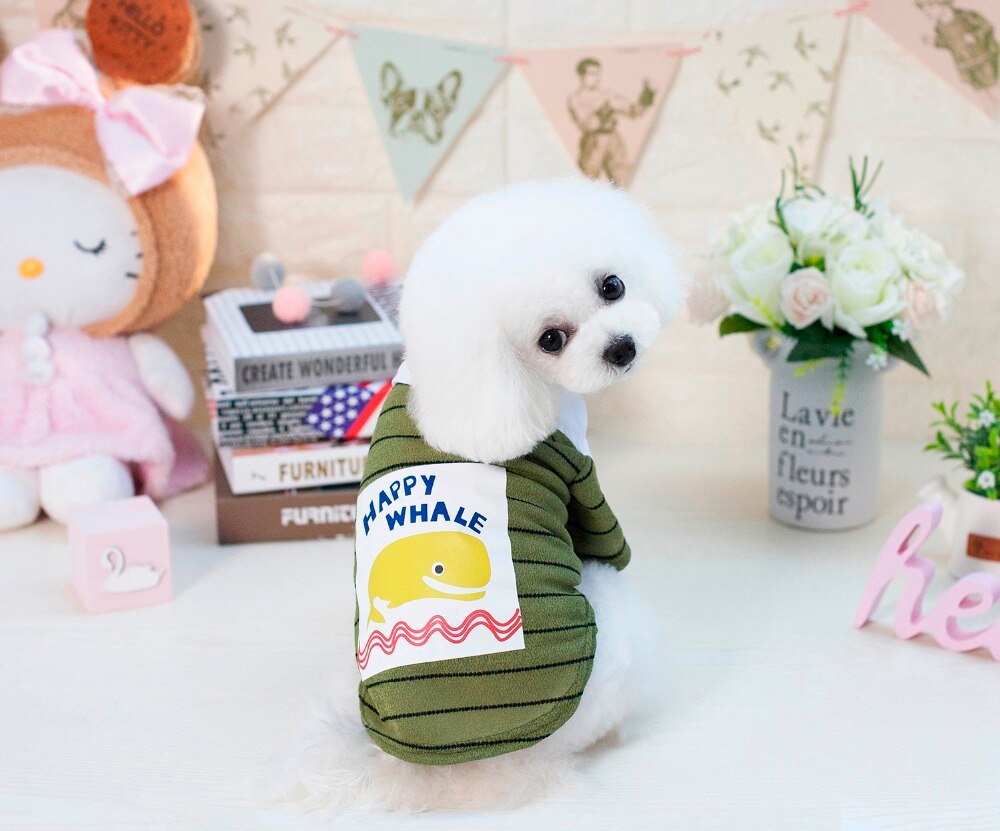 E39 goedkope zomerse honden t-shirts jassen kleding walvispatroon puppy hond kat vest shirts voor chihuahua hond producten benodigdheden