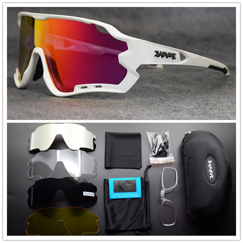 Fietsen Bril Gepolariseerde TR90 5 Lens Outdoor Sport Bril Mtb Racefiets Bril Fietsen Eyewear UV400 Fietsen Zonnebril: KEBR-05