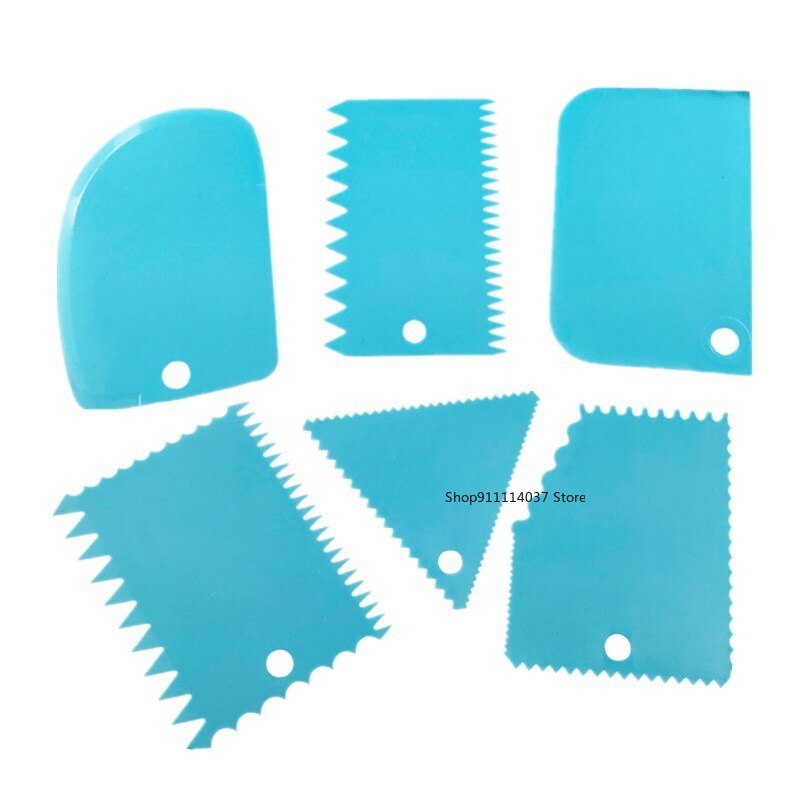 6PCS Pottery Plastic Scraper Tools Clay Sculpture Tooth Shape Pottery Clay Sculpture Carving Tool DIY Clay Texture Scraper: light green
