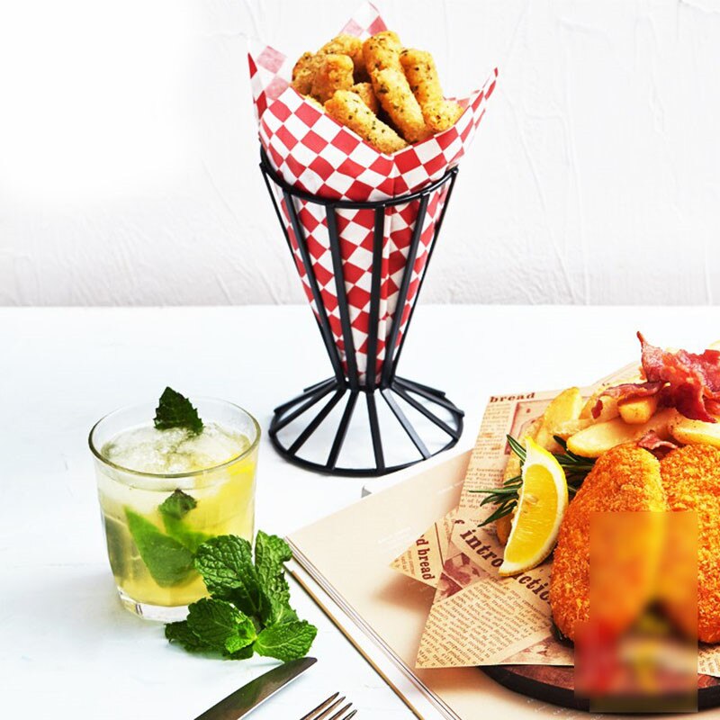 Franse Fry Stand Cone Mand Houder Fries Fish Chips Hapjes Voedsel Rack