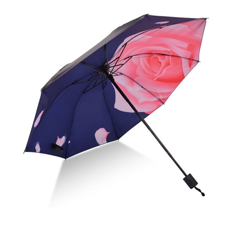 Yada lila lotusblommor paraply för kvinnor hopfällbara prinsess paraplyer blommigt vattentätt paraply parasoll parapluie  ys200039: Ys200039 mt 15