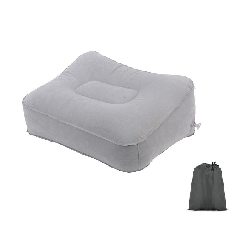 Inflatable Travel Pillow Foot Rest Pillow Kids Airplane Sleep Bed Car Height Adjustable Flight Sleeping Resting Pillow Foot Pad: Gray1