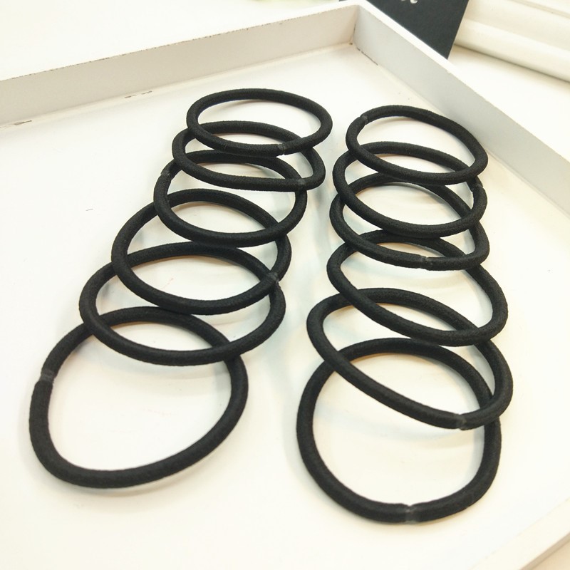 10/30/50 Uds. Coleteros negros de 4MM bandas elásticas para el cabello para mujeres, hombres y niñas, diadema para mujer, ligas, accesorio para diadema