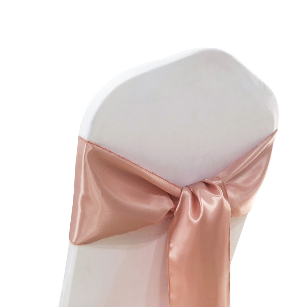 Pack  of 25 satinstolsbågar flugor för bröllopsfest evenemang hotellstol dekoration: Rodna rosa