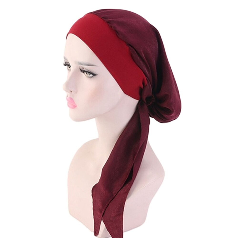 Elastische Verstelbare Hoofddoek Vrouwen Moslim Tulband Hijab Mode Print Pre-Gebonden Hoofddeksels Bandana: 4