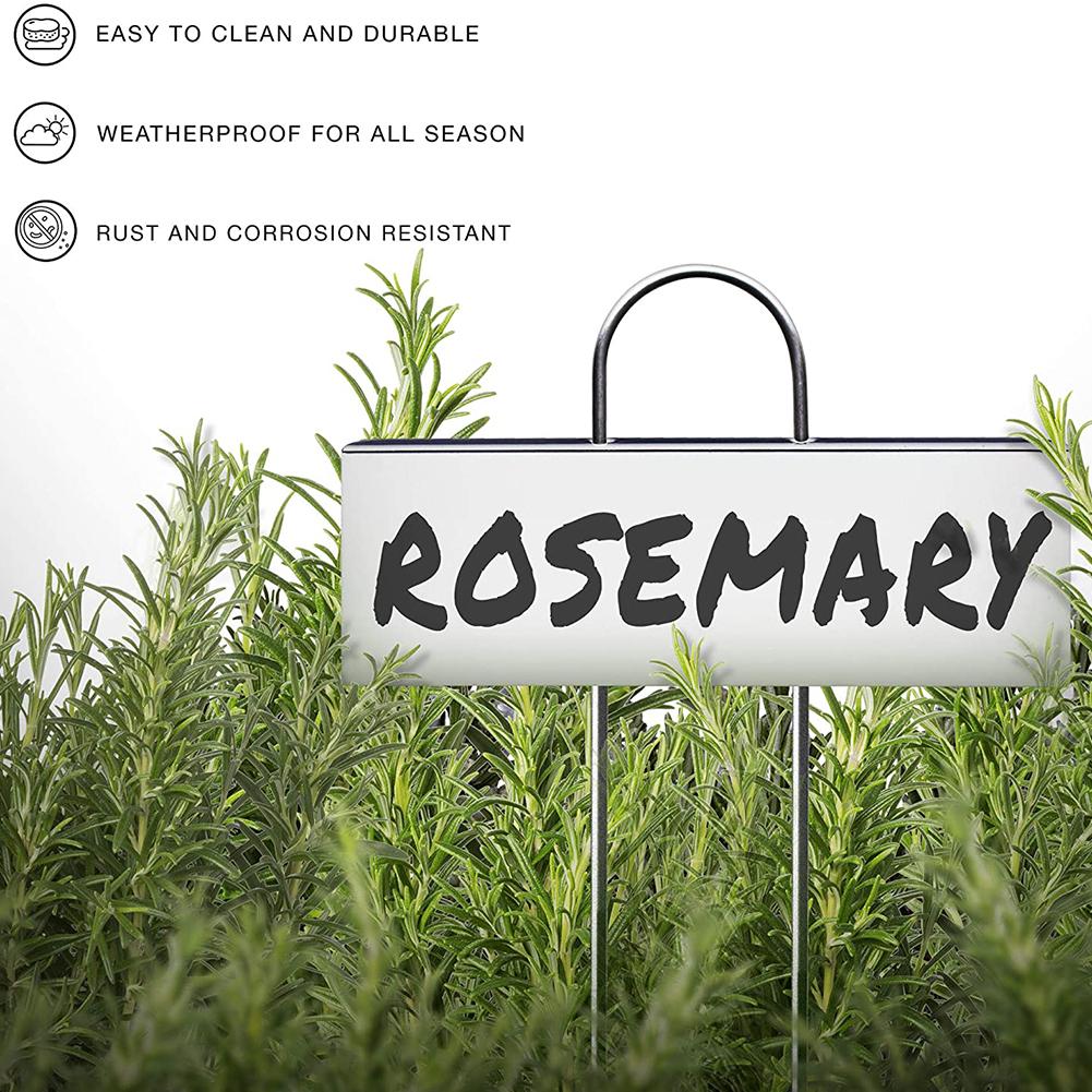 24Pcs Stainless Steel Sign Markers Plant Nameplate Labels Tags Gardening Tool