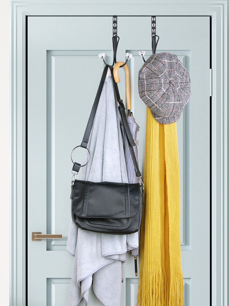 Over The Door Double Hanger Hooks Declutter Twin Hook for Coats