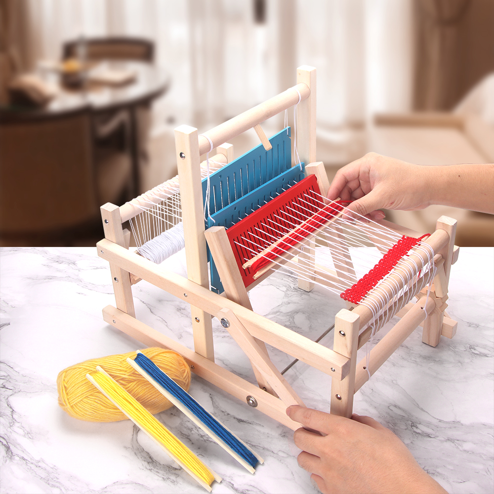 QJH Holz Multi-Handwerk Weben Webstuhl Wolle Stricken Maschine DIY Handloom Weben Maschine Kinder Intellektuellen Technologie Spielzeug