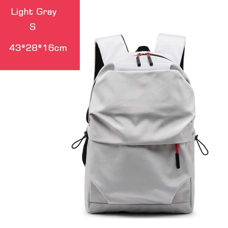 Crossten urban backpack 15 laptop bag Large capacity Pleated Casual SchoolBag Waterproof Teenage Student Mochila: Light Gray S