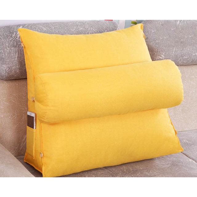 Cojín Lumbar para sofá, almohada de respaldo para cama, silla de oficina, soporte de cintura, tumbona, TV, lectura, decoración del hogar: yellow A