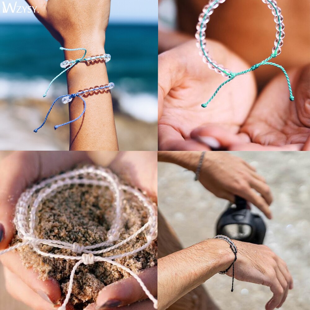 Bohemian Marine Style Bead Armband Transparante String Glas Marine Bescherming Sieraden Verstelbare Armband Voor Mannen En Vrouwen