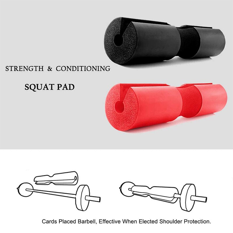 Barbell Pad Squat Pad - for Lunges Squats and Hip Thrusts - Relieve neck and shoulder discomfort - Fit Standard and Olympic Bars