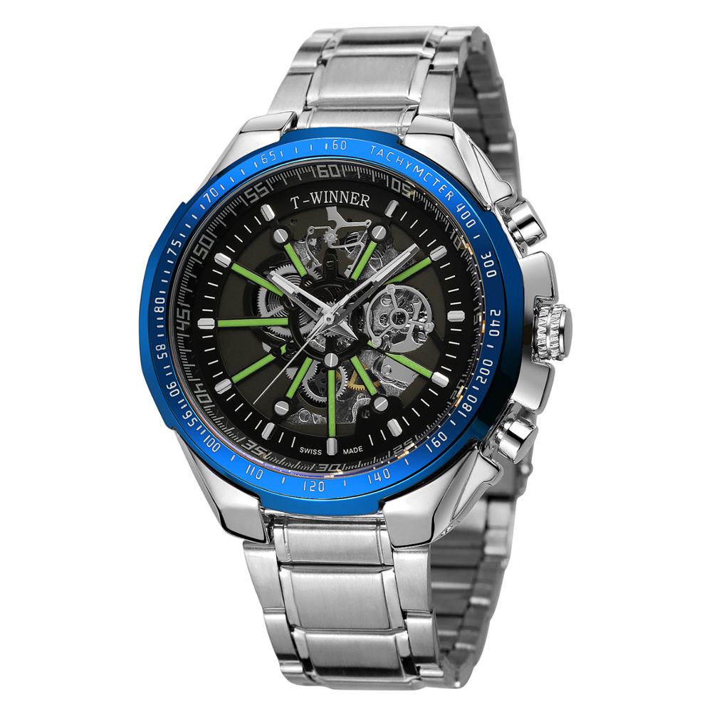 Winnaar Skeleton Dial Automatische Mechanische Horloge Waterdicht Mannelijke Lichtgevende Hand Polshorloge Topmerk Luxe Mannen Horloges: Type 4