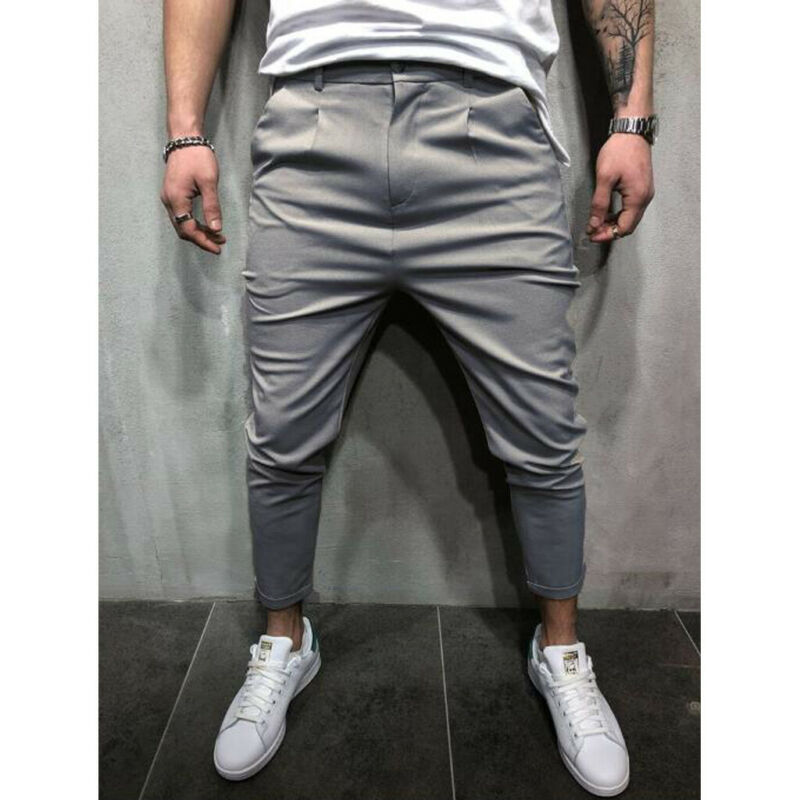 Herenbroek lange broek kantoor potlood rechte slanke pasvorm kleine voeten joggingbroek
