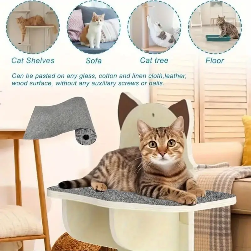 NONOR-Tapis auto-adhésif à gratter pour chat, Polymères à gratter, Tapis à tailler, Protection anti-rayures, Canapé, Meubles