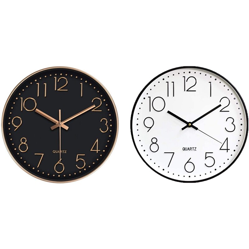 Wall Clock Battery Operated, Silent &amp; Large Wall Clocks For Living Room Kitchen Decor,Modern Style &amp; Easy To Read