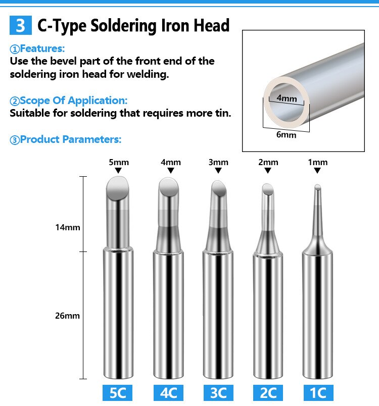 17pcs/lot Soldering Iron Tips Pure Copper 900M-T Soldering Iron Tip Lead-free Solder Tips Welding Head BGA Soldering Tools