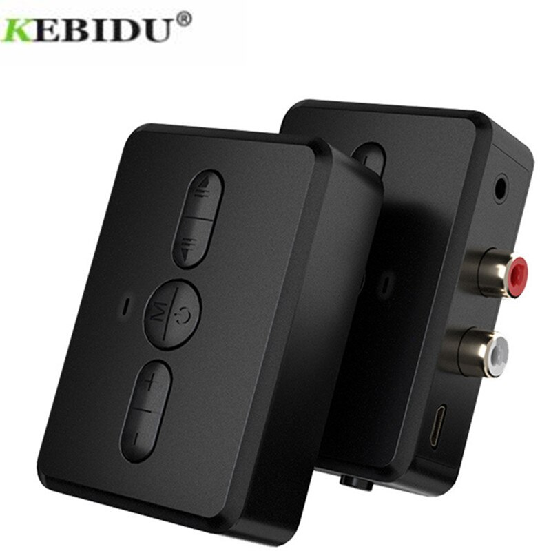 Bluetooth V5.0 Audio Bluetooth Receiver Transmitter 2 in 1 Stereo Dual Channel RCA Port + AUX with 400mAh Large Battery