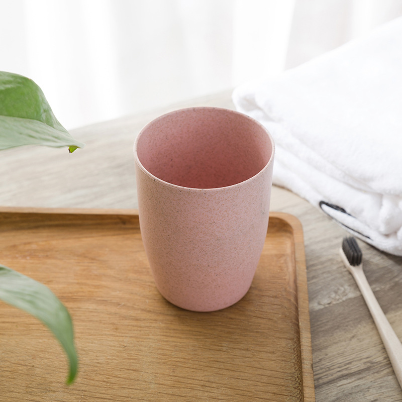 Vasos de baño de paja de trigo ambiental, enjuague bucal , cepillo de dientes, cepillo de dientes, taza de agua, taza de lavado