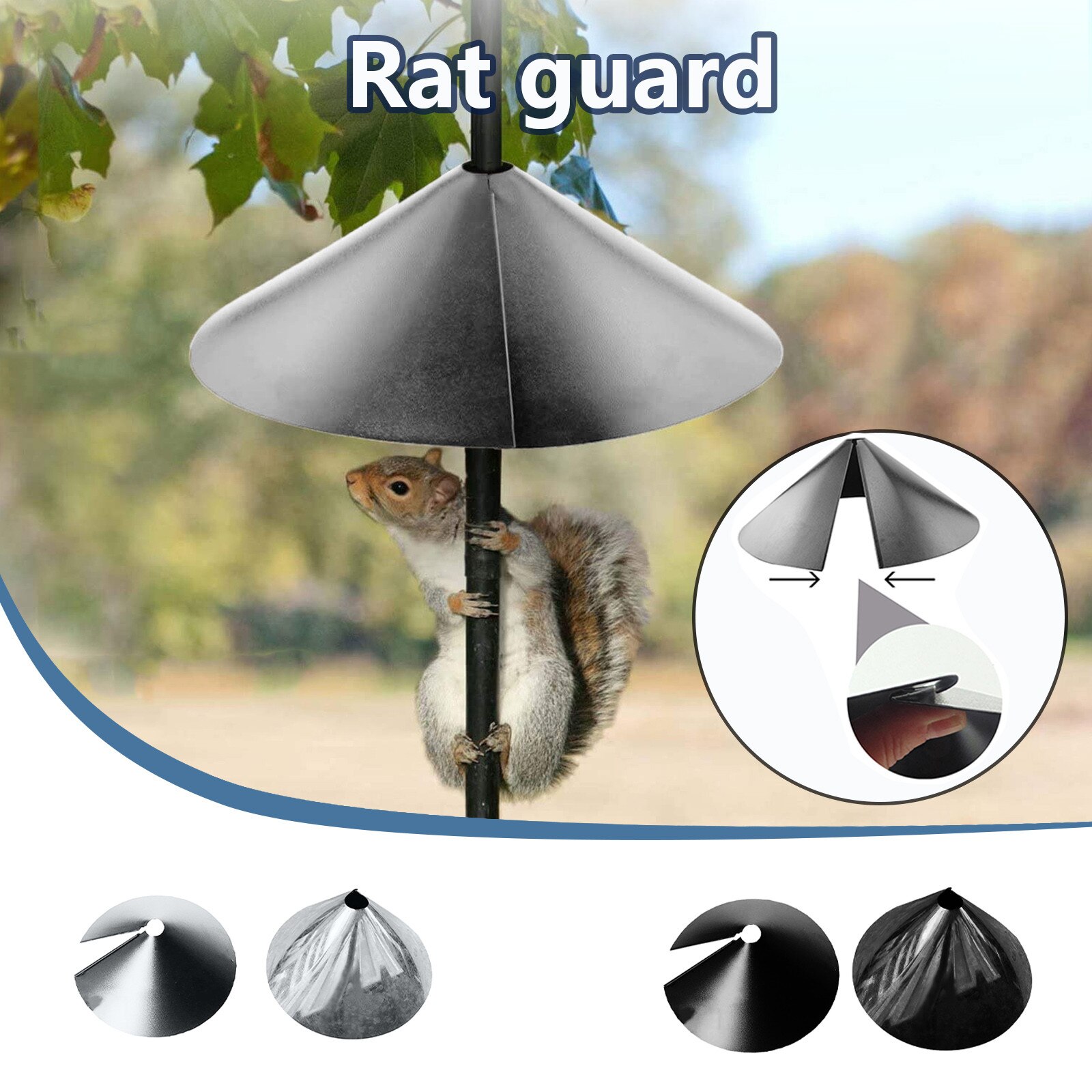 Dispositif de protection Anti-écureuil, type souris, pour mangeoires à oiseaux, déflecteur d'écureuil enroulé, décor de jardin Unique