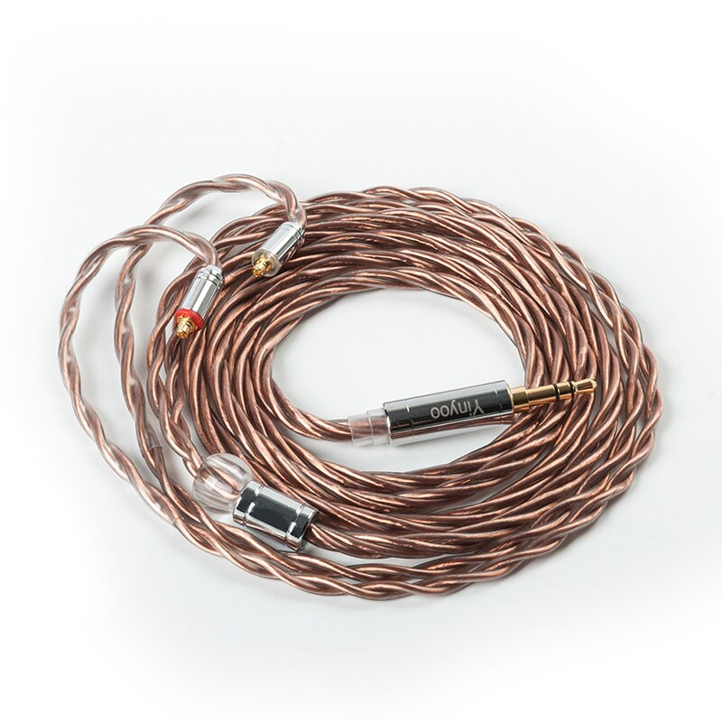 Yinyoo 4 core 5N UPOCC Single Crystal copper Upgraded Cable MMCX/0.78/QDC 2.5/4.4/3.5MM Connector KZ AS10 ZSX BLON BL03 BL05: MMCX 3.5mm