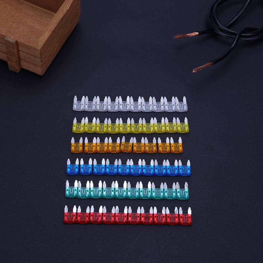 60pcs Auto Car Truck Mini Car Fuses Automotive Blade Type Micro Fuse 5A 10A 15A 20A 25A 30A Mixed Set Kit