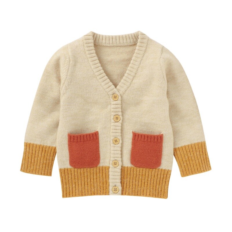 Baby søde langærmede strikfrakker børn jakker frakke toddler babyfrakker toddler pige vintertøj ·: 0-6m