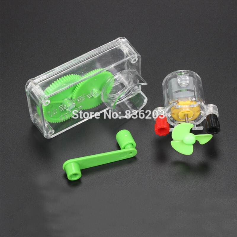 Physik wissenschaft Hand Kurbel DC Generator DIY Elektrische Bildung Hand Netzteil Mini Fan tesla spule Pädagogisches Werkzeug Experiment