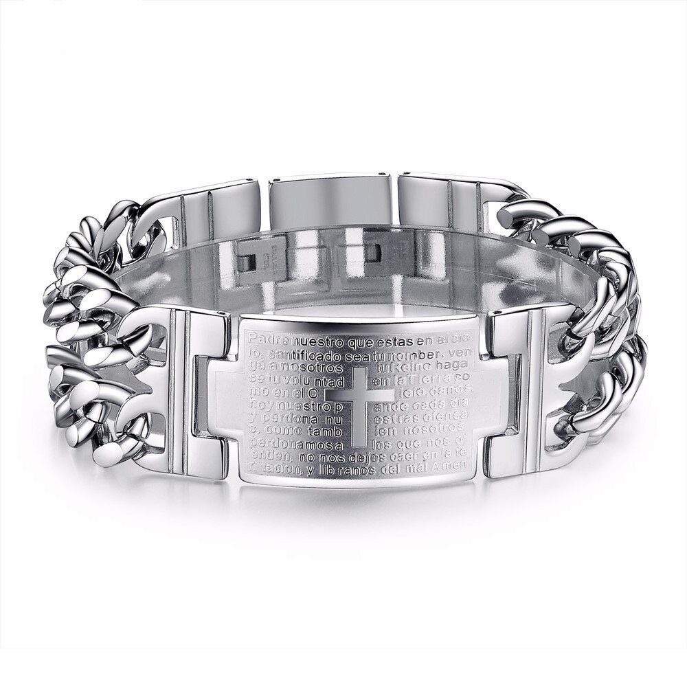 Trendy Mannen Armband Rvs Magnetische Cross Armband Gouden Magneet Armband