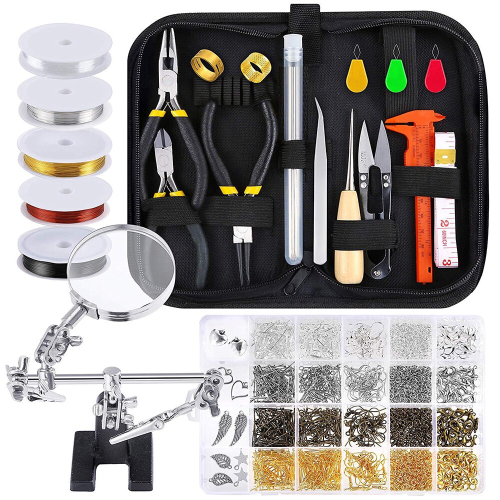 Jewelry Making Supplies Kit Accessories Jewelry Kit Jewelry Making Tools Wire Rings Earring Hook Jewelry Making Supplies: 1320pcs