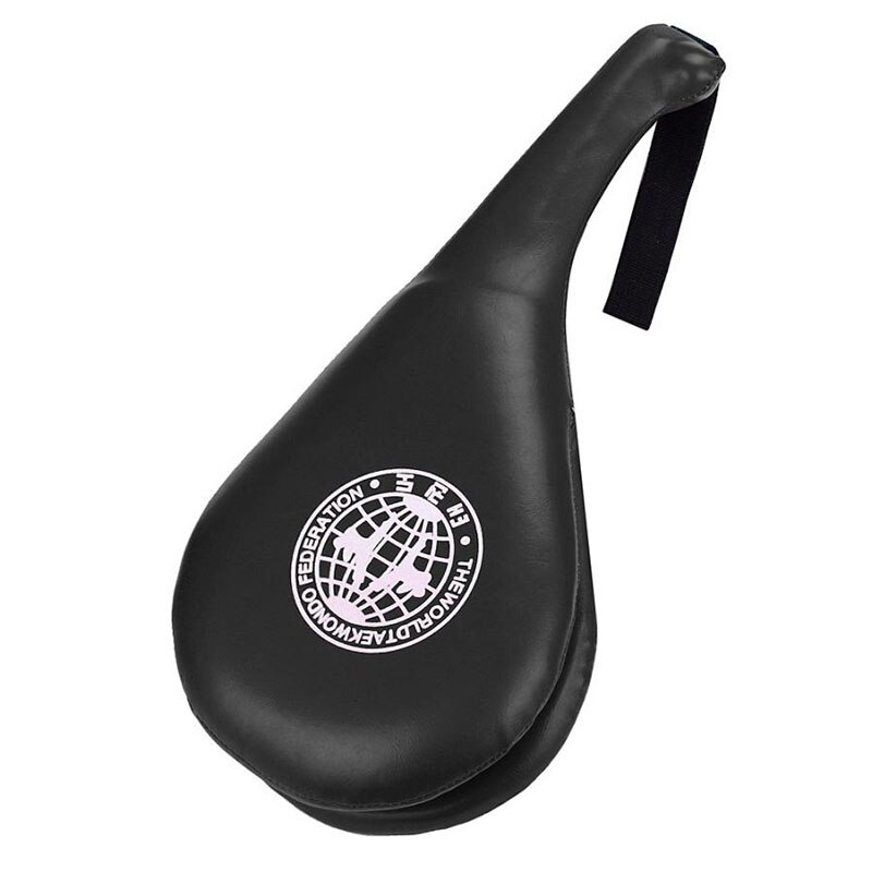 Saco de boxeo de cuero PU, bolsa de arena para Taekwondo, almohadilla para patadas a mano, equipo de entrenamiento, Muay Thai, objetivo para pies # ED, 1 ud.: Negro