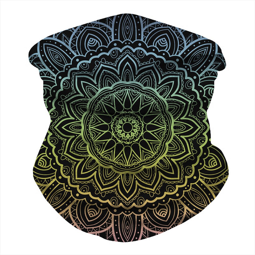 Mandala hodeskjerf headwraps til kvinner bandanas nakke menn gamasjer skjerf hals balaclava sol beskyttelse ansikt halo hodeplagg pannebånd: Farge 8