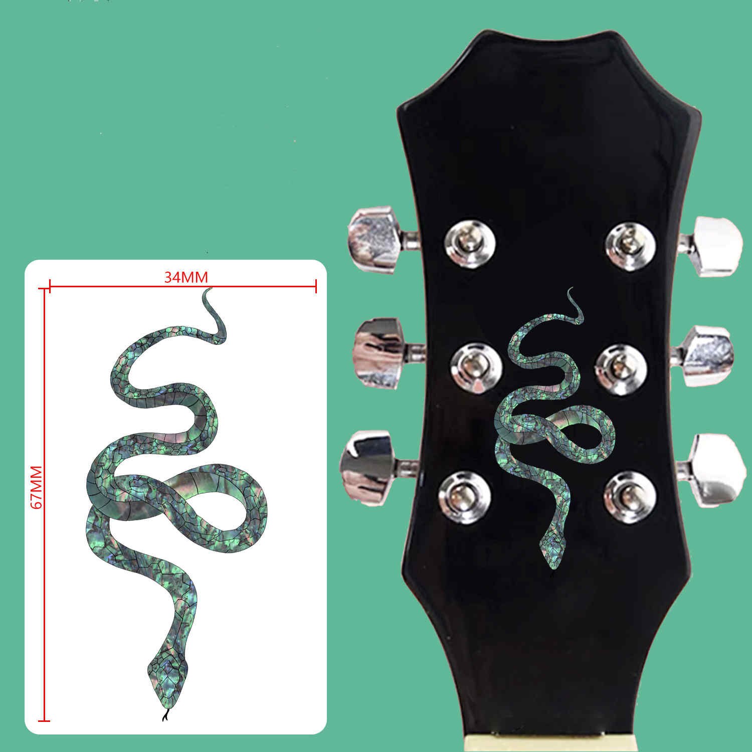 Autocollants de tête de guitare électrique en PVC, nouveauté, décalcomanies de corps de guitare électrique basse, incrustation de Ukulele, accessoires de bricolage: 6
