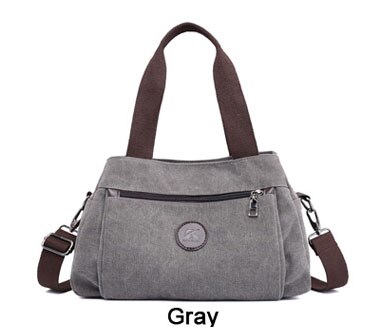 Handtassen Vrouwen Canvas Tas voor Vrouwen Grote Tote Vrouwelijke Handtassen Lady Schouder Messenger Bags Vrouwen Crossbody Tas: Grijs